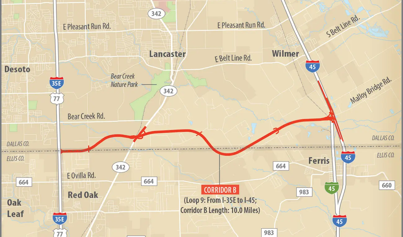 Loop 9 Segment B connecting I45 and I35E