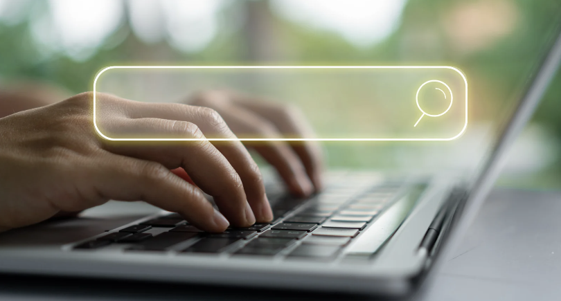 Homebuyer searching for homes online