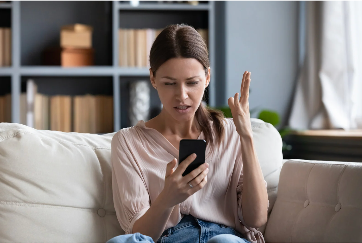 Woman upset by Trigger Leads frequency