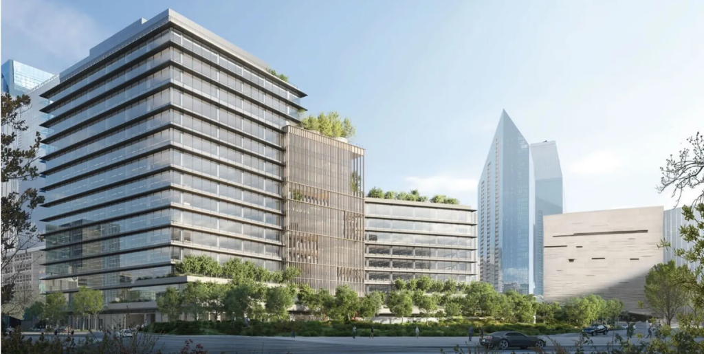 Goldman Sachs in Dallas, victory Park campus, AI concept art