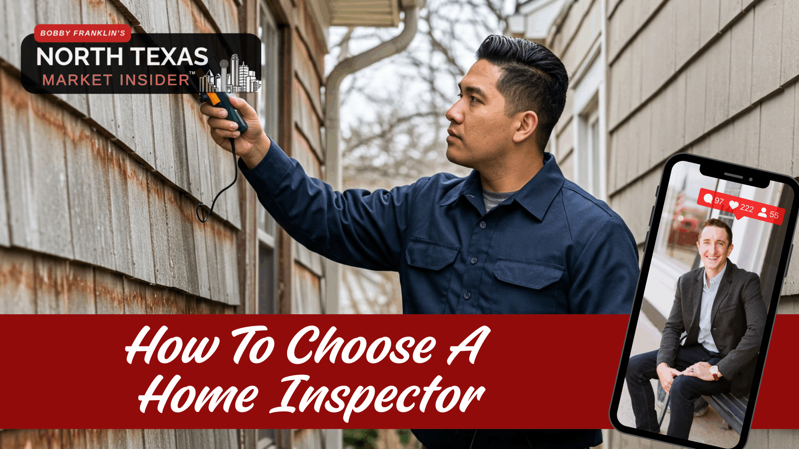 How to choose a Home Inspector who will actually find the problems you need them to. Learn more with Bobby Franklin, the North Texas Market Insider. Bobby Franklin is the best realtor in Waxahachie.