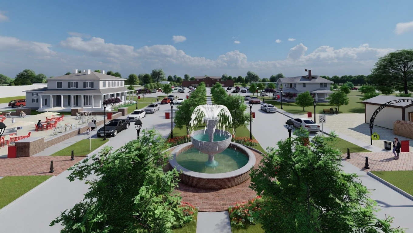 The Geyer Commons Master Plan outlines two additional phases that most buyers aren’t paying attention to yet.Phase 1B (currently in design):Reconstruction and adaptive reuse of historic buildings into retail and restaurant spacesPreservation of the community gazebo, the historic high school building, and the rock gymInfrastructure upgrades to support full mixed-use downtown activationPhase 2 (pending City Hall/MISD relocation):A dedicated event lawn with expanded parking capacityA wiffle ball field paying homage to the original Geyer FieldInterpretive signage educating visitors about the site’s history and evolutionThe phased approach is deliberate: invest in public space first, b