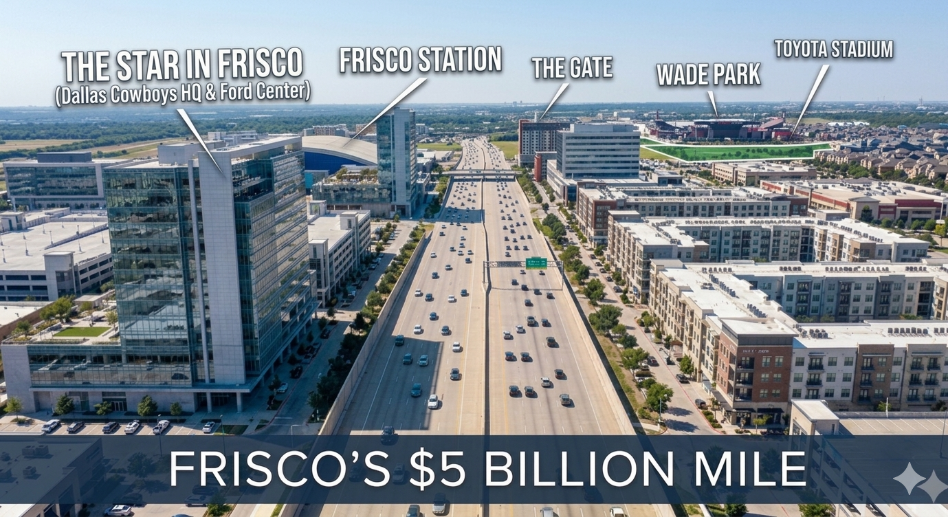 Here’s the thing about Frisco that separates it from every other fast-growing suburb in Texas: this city didn’t just attract people. It attracted transformational, billion-dollar anchor institutions that permanently elevated its economic floor.
