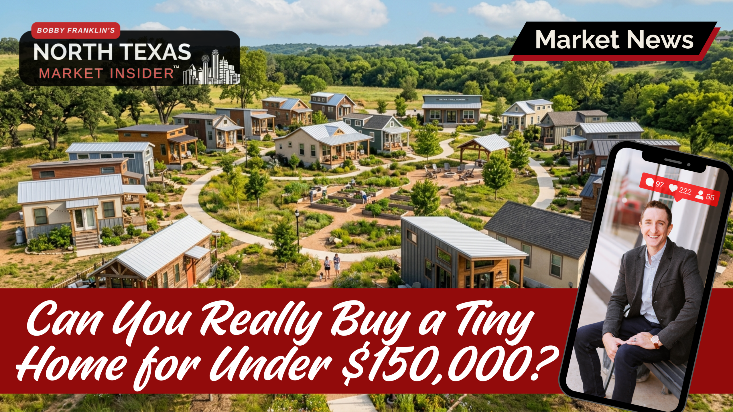 Nationally, tiny homes range from approximately $30,000 for a basic DIY build to well over $150,000 for a custom or builder-grade model with high-end finishes. The final number depends on size, materials, foundation type, land costs, and build complexity. Here’s how that breaks down in the North Texas context