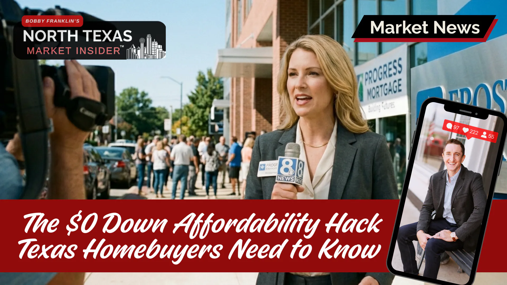 Frost's New Progress Mortgage offers a zero dollar down payment with no PMI. Potentially saving homebuyers hundreds per month on their mortgage and thousands upfront.