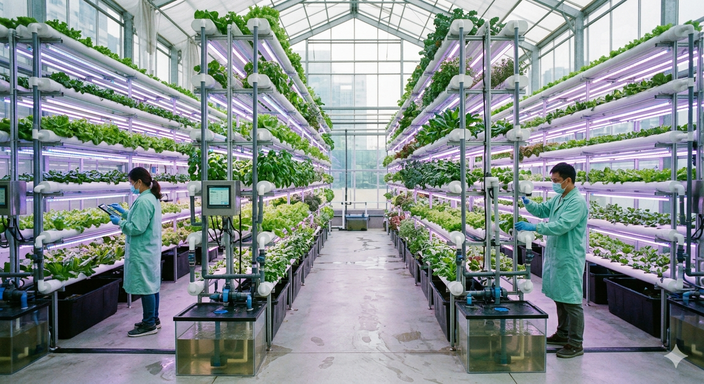 Hydroponics is the practice of growing plants in nutrient-rich water rather than soil. The numbers are not subtle. Hydroponic farms produce yields roughly 30% greater per square foot than conventional agriculture and grow crops about three times faster. They use a fraction of the water. They require no pesticides. They run year-round in any climate, which in a Texas summer is a real and meaningful advantage.