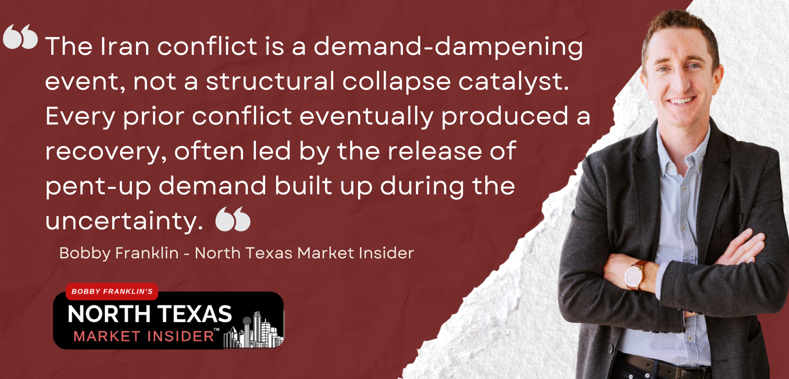 The pattern across four decades is consistent: Geopolitical oil shocks temporarily disrupt housing markets. They do not cause housing crashes. Crashes require overlapping structural failures like predatory lending, speculative bubbles and forced selling at scale. The Iran conflict is a demand-dampening event, not a structural collapse catalyst. Every prior conflict eventually produced a recovery, often led by the release of pent-up demand built up during the uncertainty.