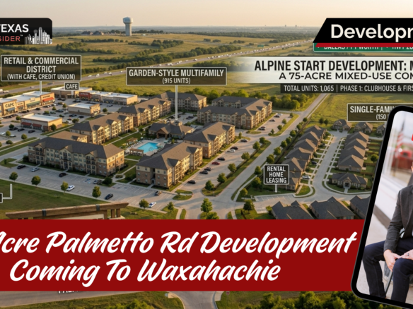 Read the article to learn all about the 75 acre Palmetto Rd. development coming to Waxahachie