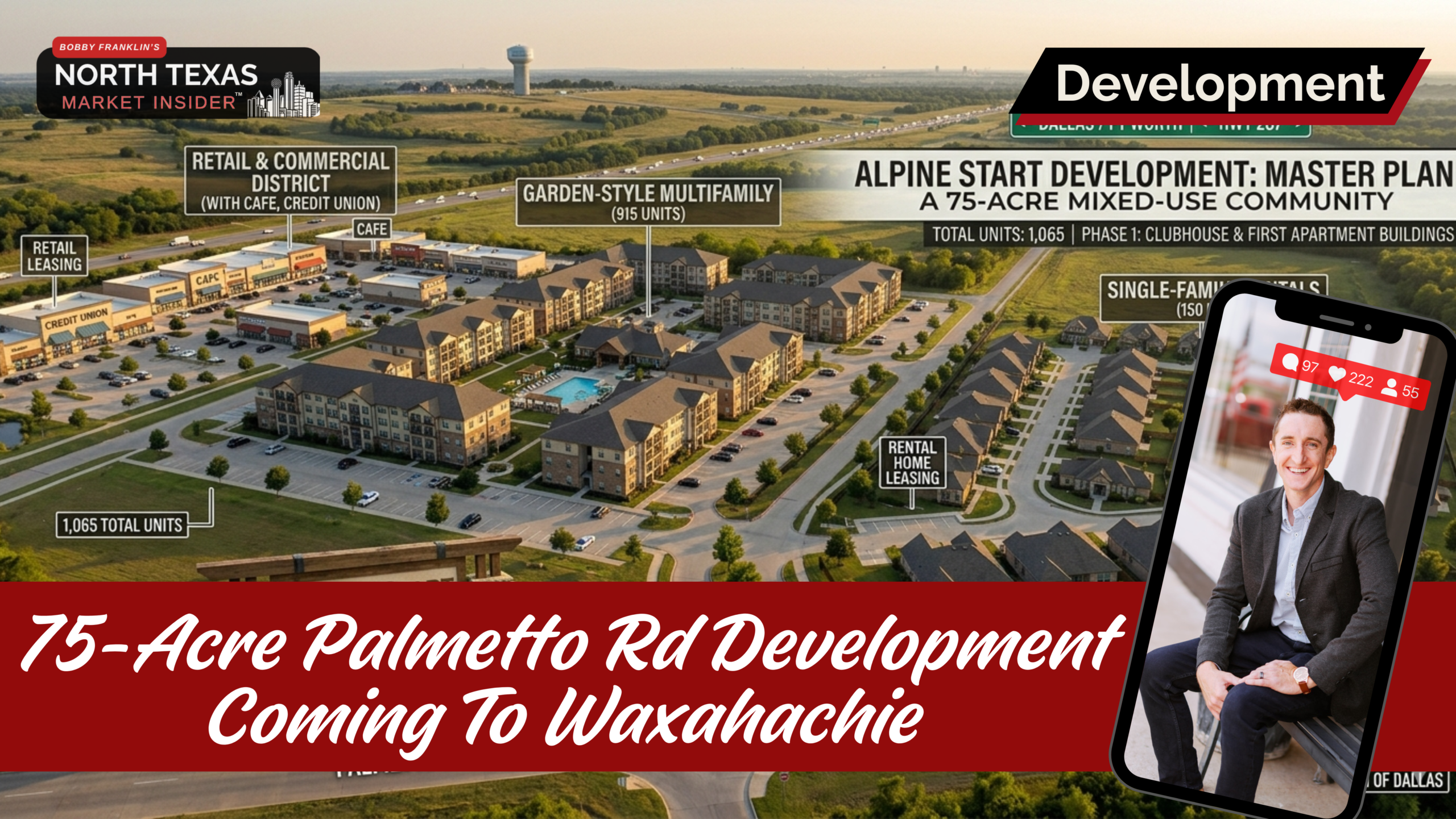Read the article to learn all about the 75 acre Palmetto Rd. development coming to Waxahachie