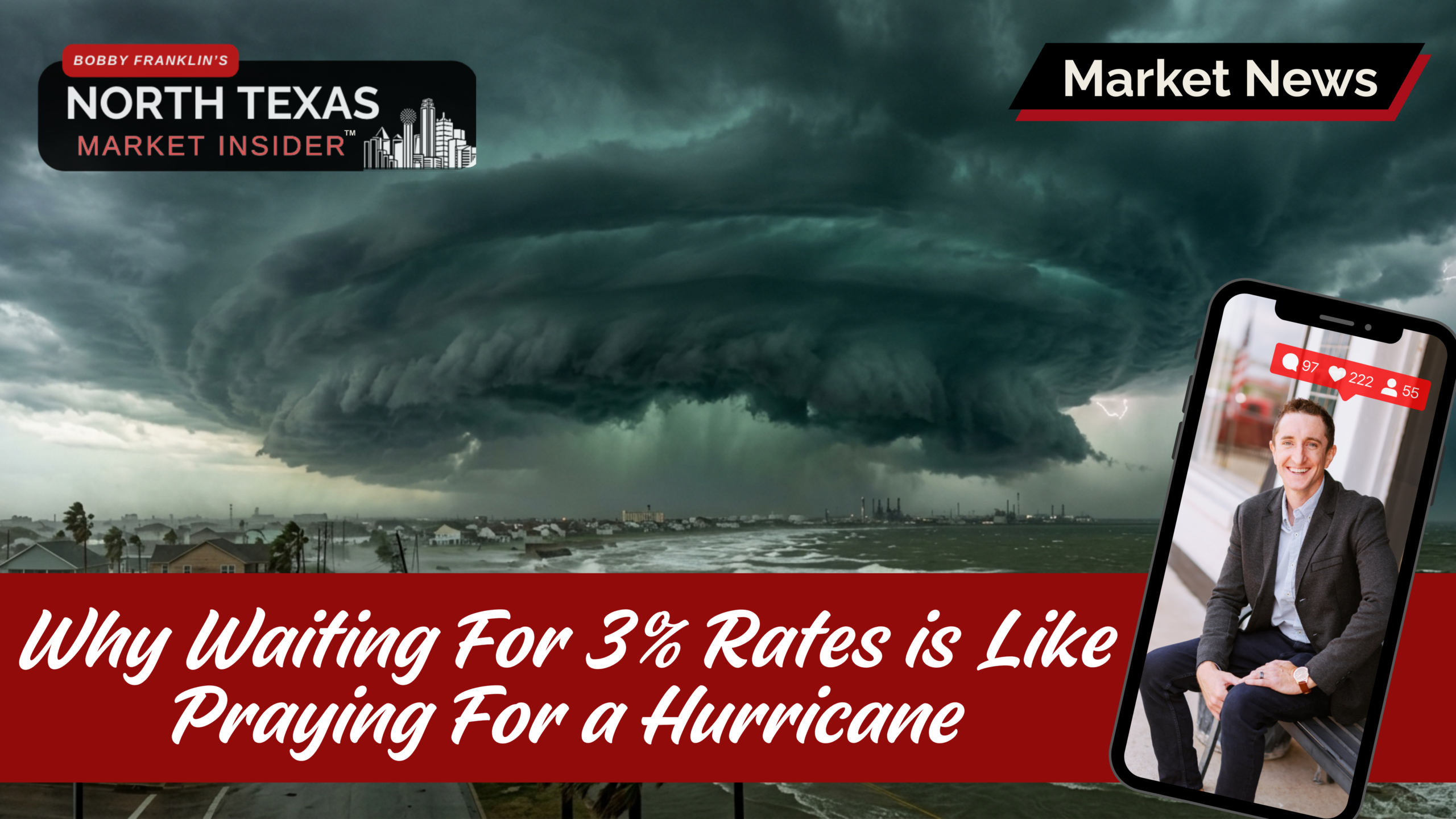 Should your home-buying plans include waiting for the next hurricane? Only a global crisis will trigger 3% rates again and here's why.