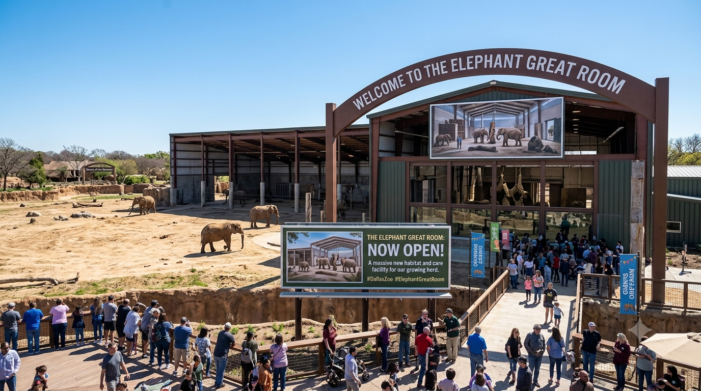 AI Rendering of the proposed Elephant Great room coming to the Dallas Zoo as part of the Wild Horizons Campaign