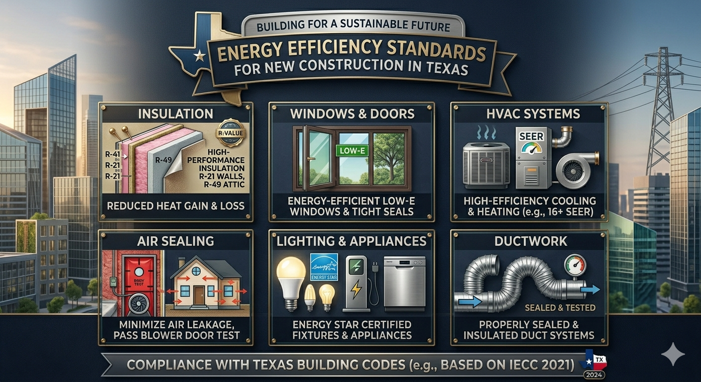 Texas summers don’t negotiate. The state’s per-capita energy consumption ranks among the highest in the nation, which is exactly why the Texas Energy Code, built on the 2015 International Energy Conservation Code (IECC), sets minimum standards every new home must clear.