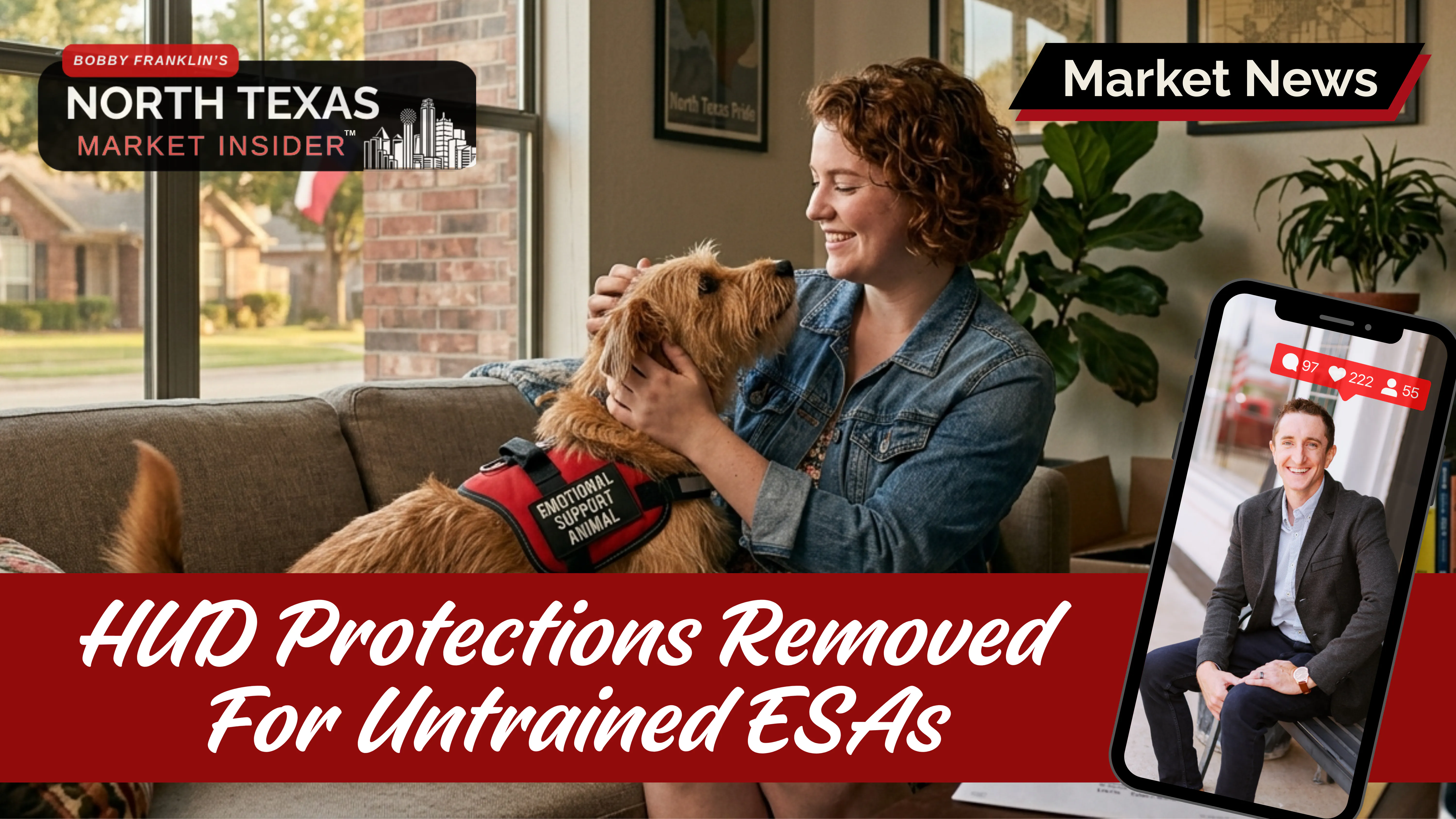 If you’re renting or apartment hunting across North Texas and you rely on an emotional support animal, here is the honest read on the new HUD rules and the changes you need to know about