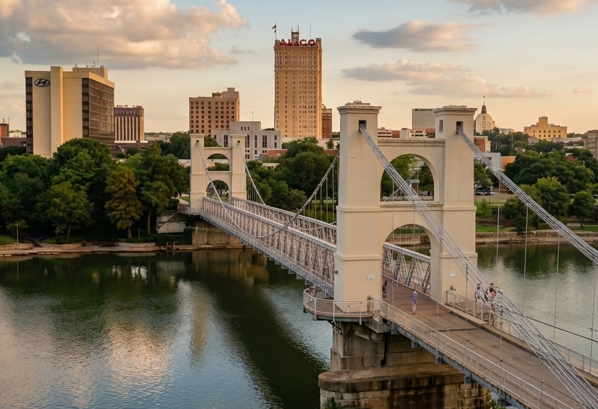 Waco, Texas - the silos and downtown skyline at dusk
