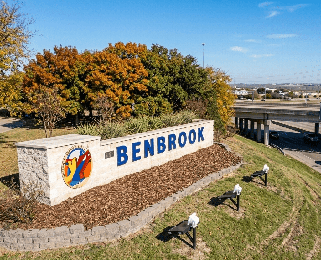 Benbrook, Texas - the Benbrook Lake shoreline and hill terrain