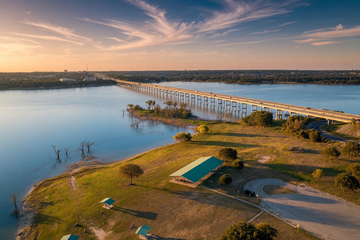 China Spring, Texas - land near the Lake Waco shoreline