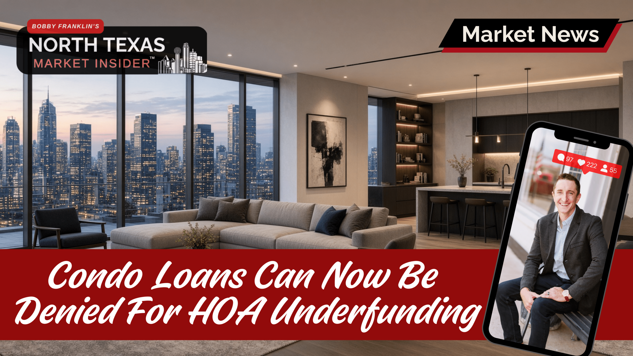 New Fannie Mae and Freddie Mac rules: an underfunded HOA can now disqualify a condo from conventional financing, no matter how strong your finances are.