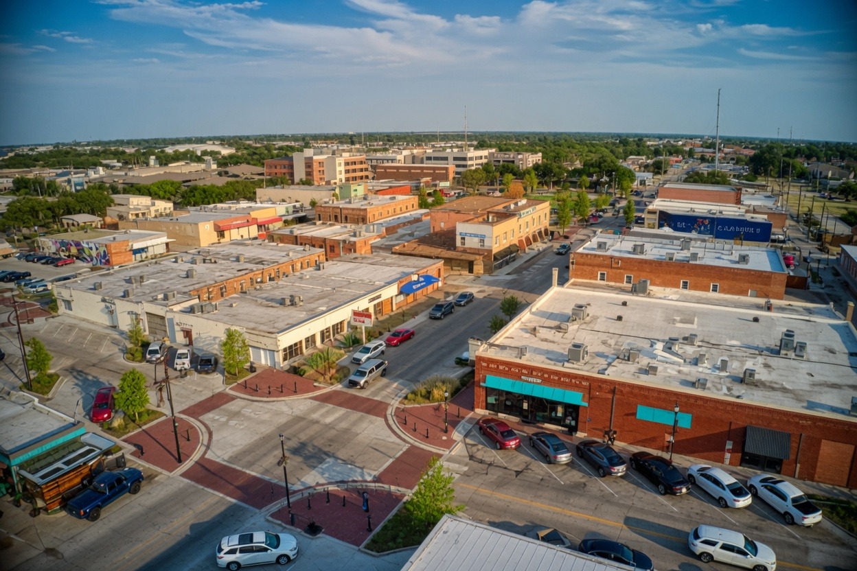 Garland, Texas - established residential streets near the downtown square