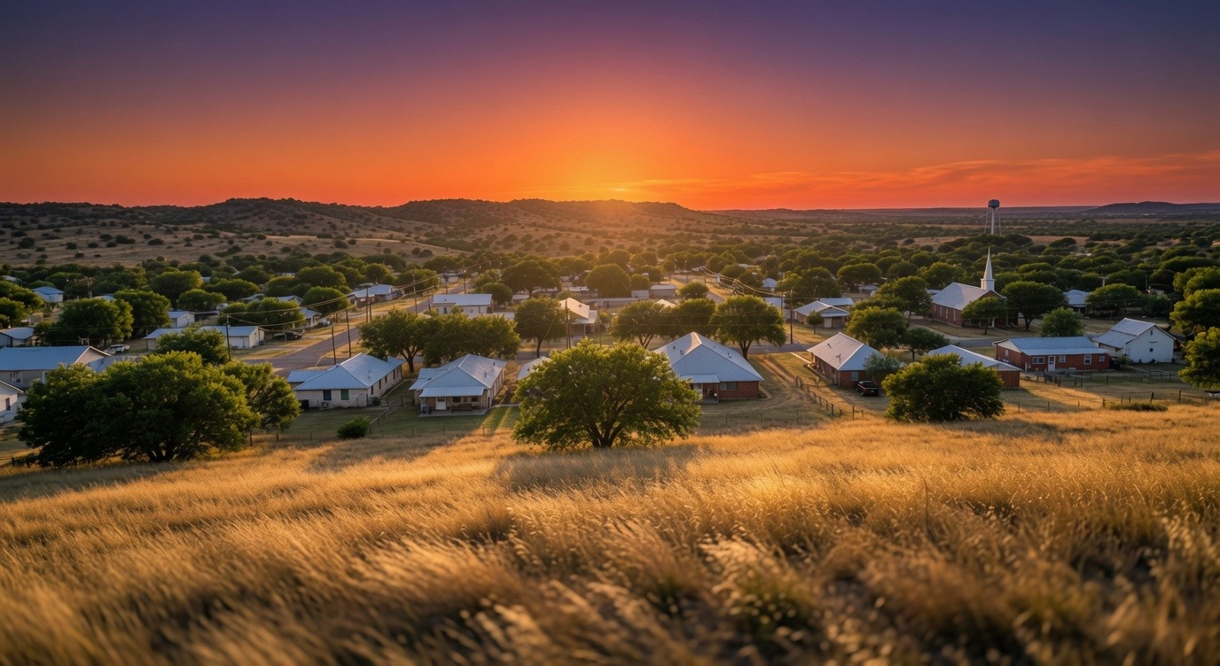 Keene, Texas - the small city center near the university