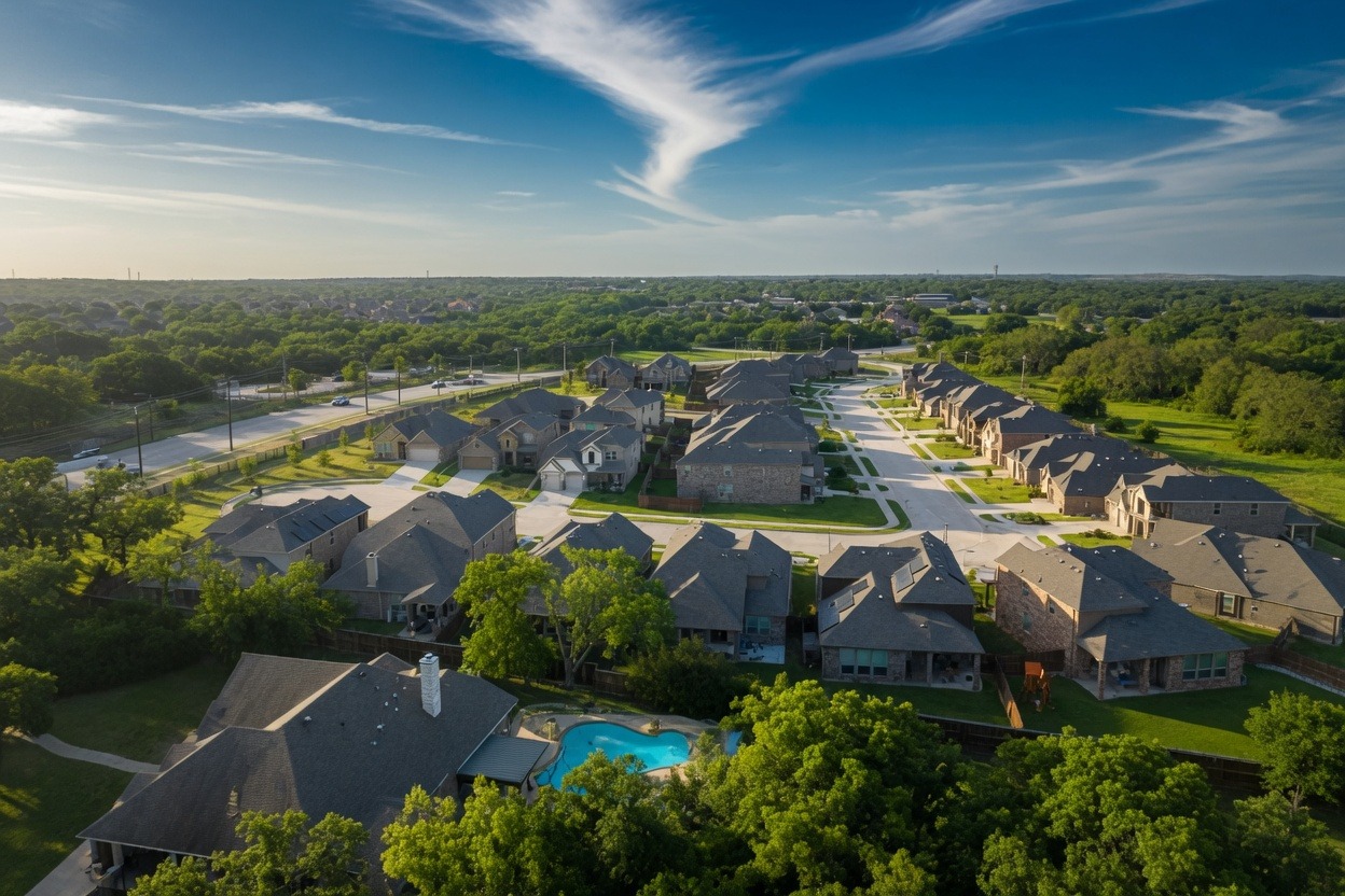 Kennedale, Texas - established homes on wooded lots