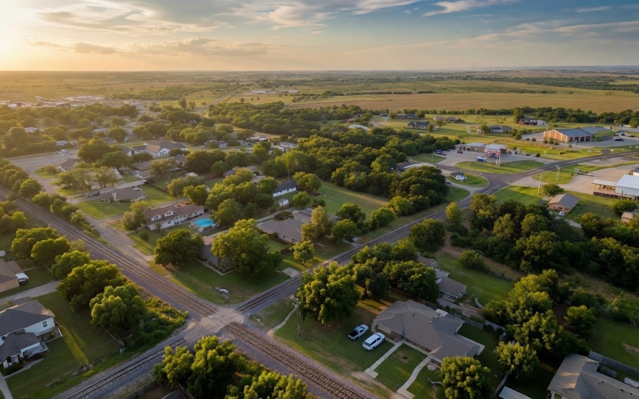 Maypearl, Texas - open country and pasture west of the corridor