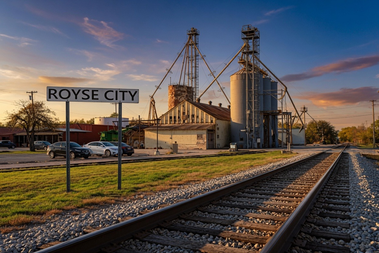Royse City, Texas - the historic main street and surrounding land