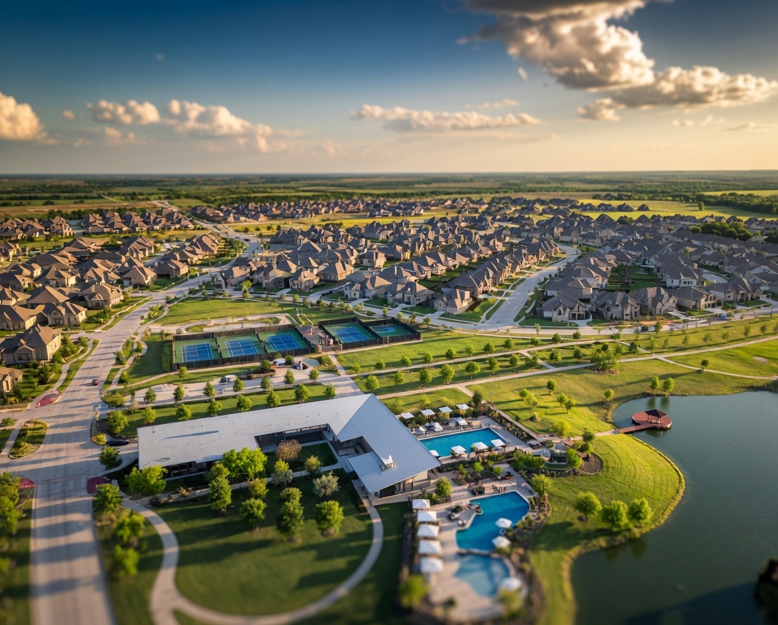 Seagoville, Texas - open land and residential streets southeast of Dallas