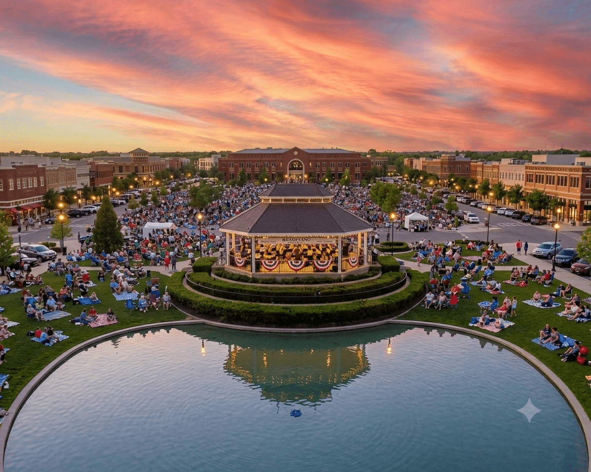 Southlake, Texas - Town Square in the evening